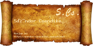 Sándor Csendike névjegykártya